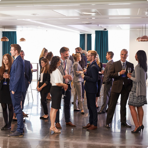 Group of professionals at an event