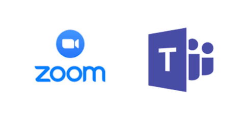 Zoom and MS Teams logos