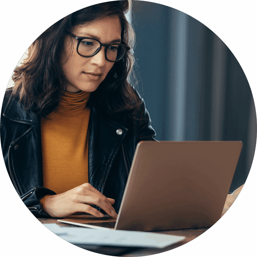 Empowering NHS Workforce supporting image of professional female on laptop