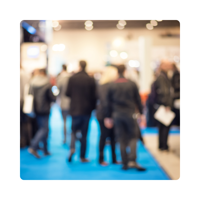 Exhibition aisle in soft focus