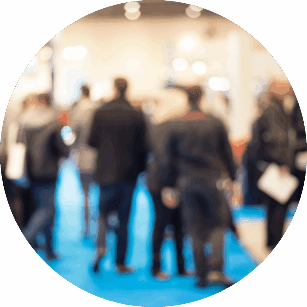 Out of focus photo of a tradeshow